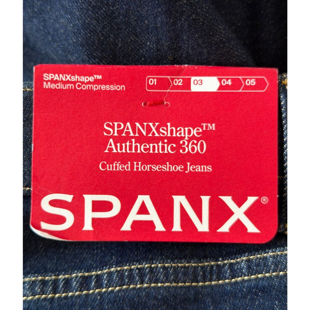 Spanx Cuffed Horseshoe Jeans in Marina Blue 3X High Rise Casual Wardrobe Basics - Picture 11 of 14